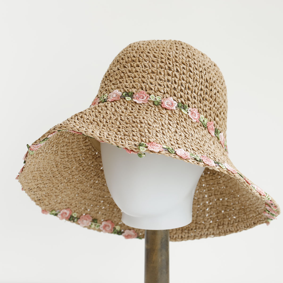Bucket Hat Straw - Nouveau Chapeau de soleil fleuri fait