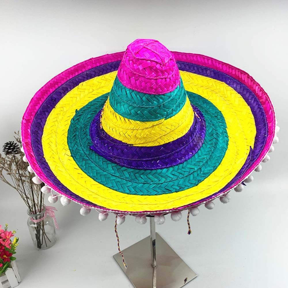 Bucket Hat Straw - Chapeau de fête mexicain à large