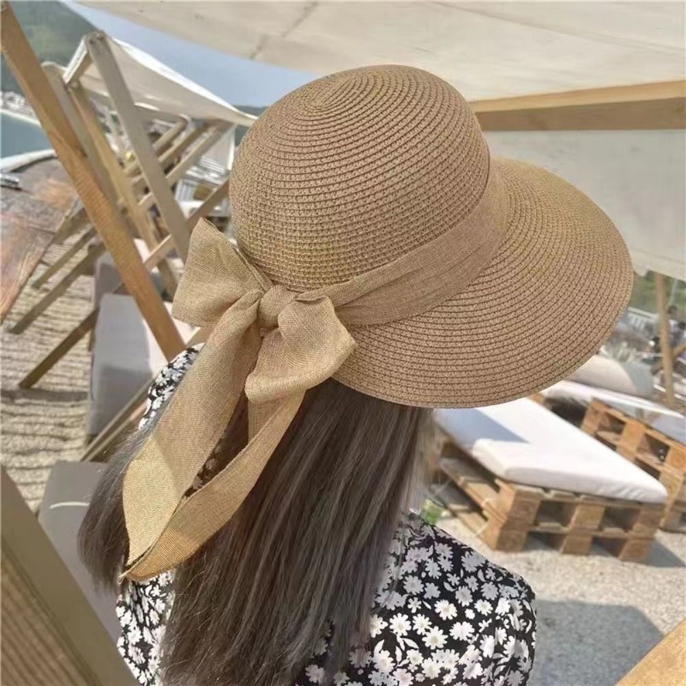 Chapeau de soleil à nœud papil - Bucket Hat Straw avis et prix