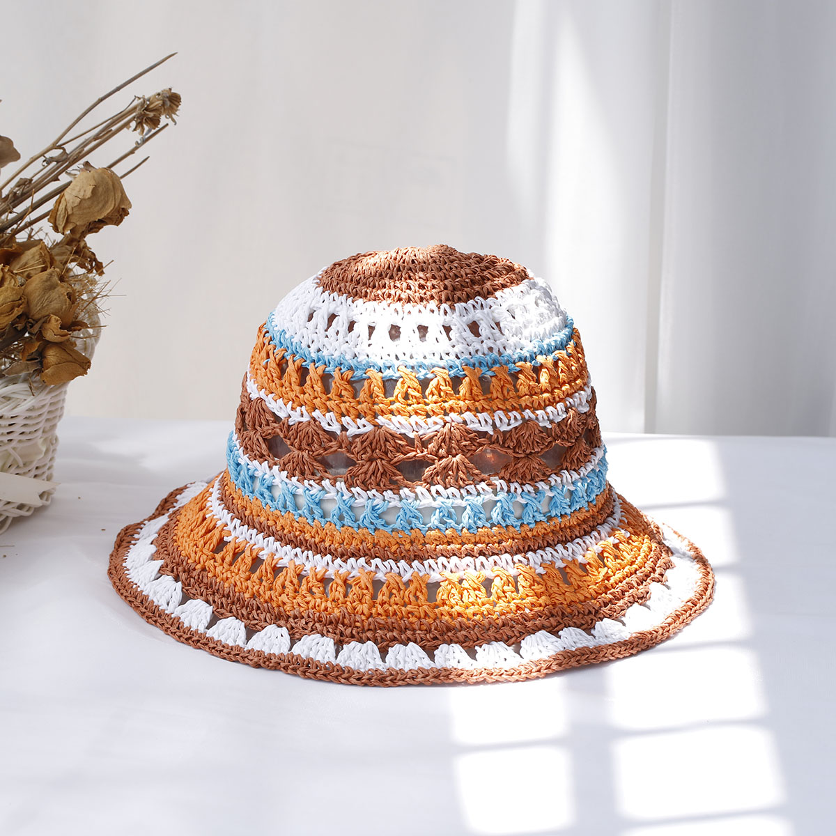 Chapeau de seau multicolore po - Bucket Hat Straw avis et prix